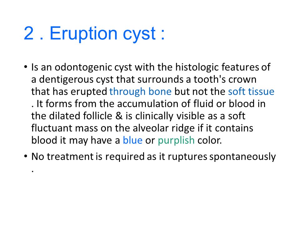 Eruption Cyst Histology