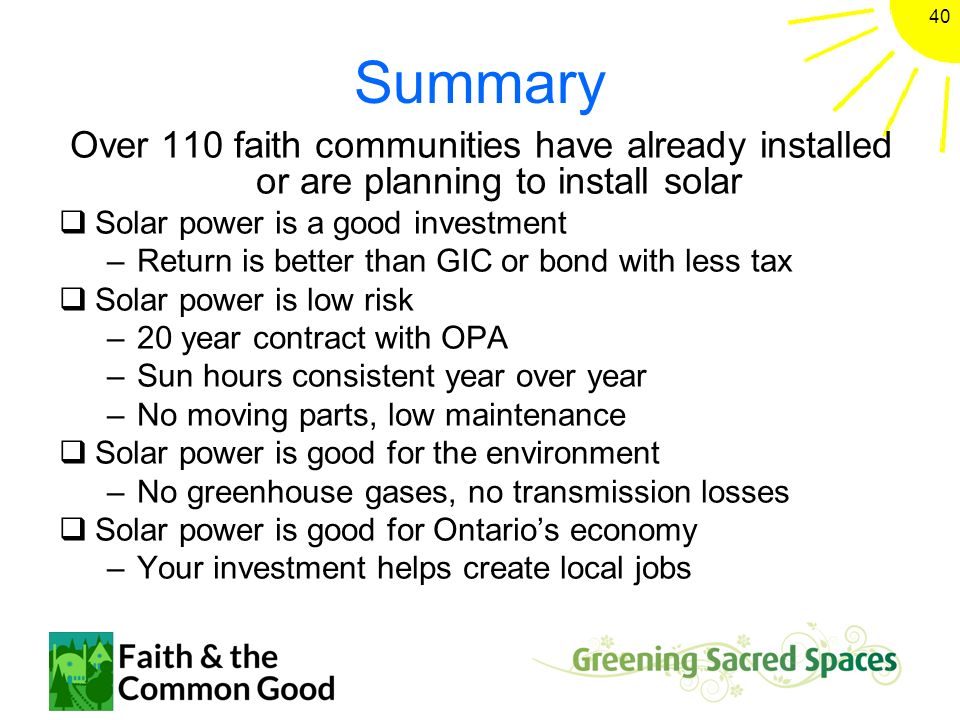 Going Solar How Your Faith Community Fits In Ppt Download
