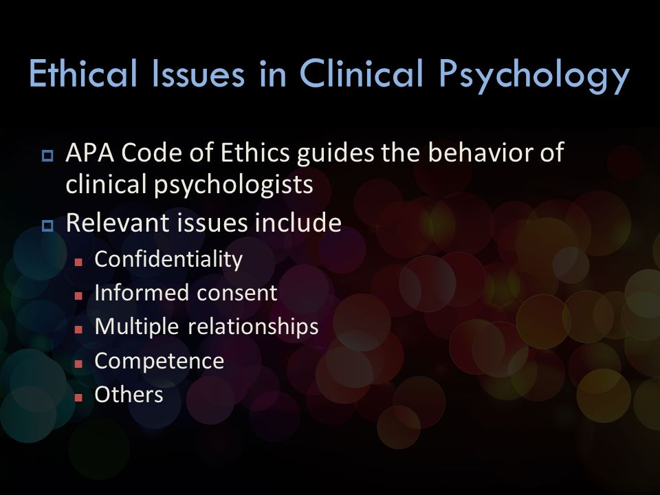 legal issues associated with clinical psychology