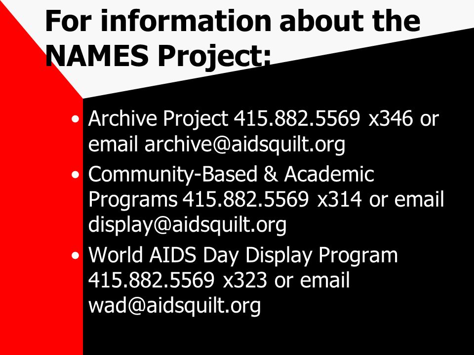 For information about the NAMES Project: