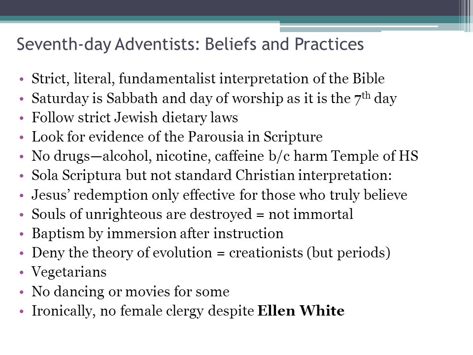 Seventh-day adventist differ from does christianity? how Difference Between
