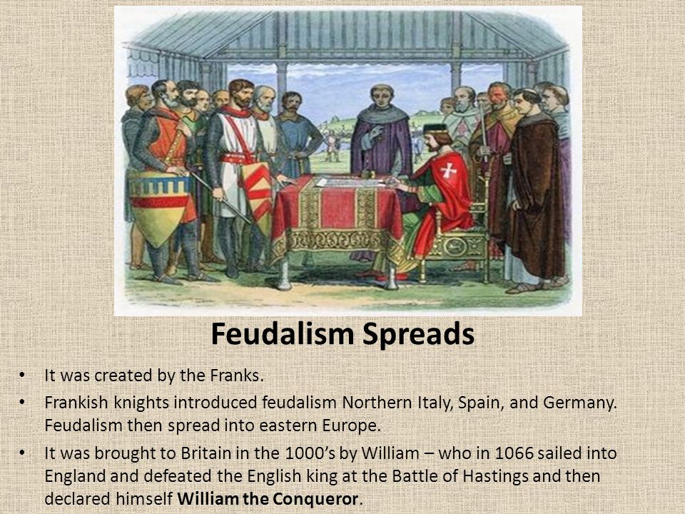 Feudalism Spreads It was created by the Franks.