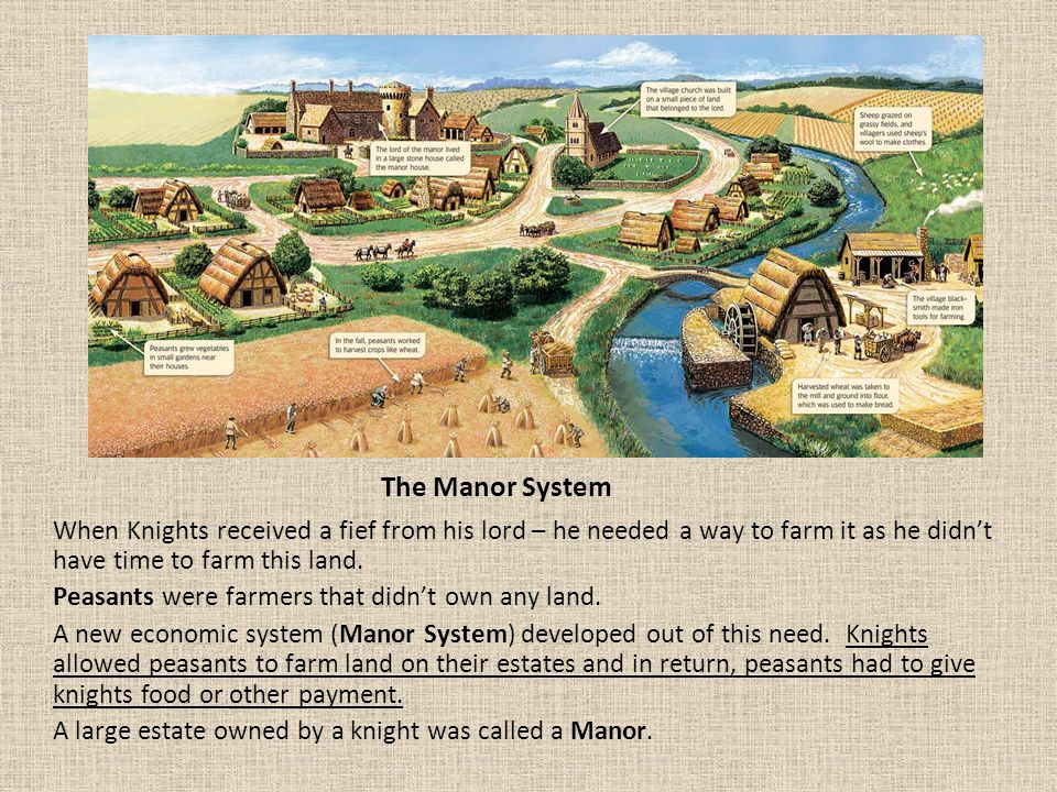 The Manor System When Knights received a fief from his lord – he needed a way to farm it as he didn’t have time to farm this land.