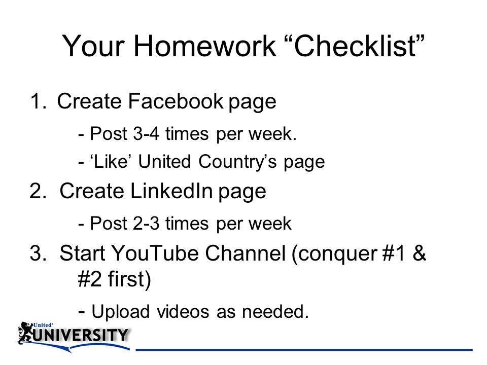 Your Homework Checklist