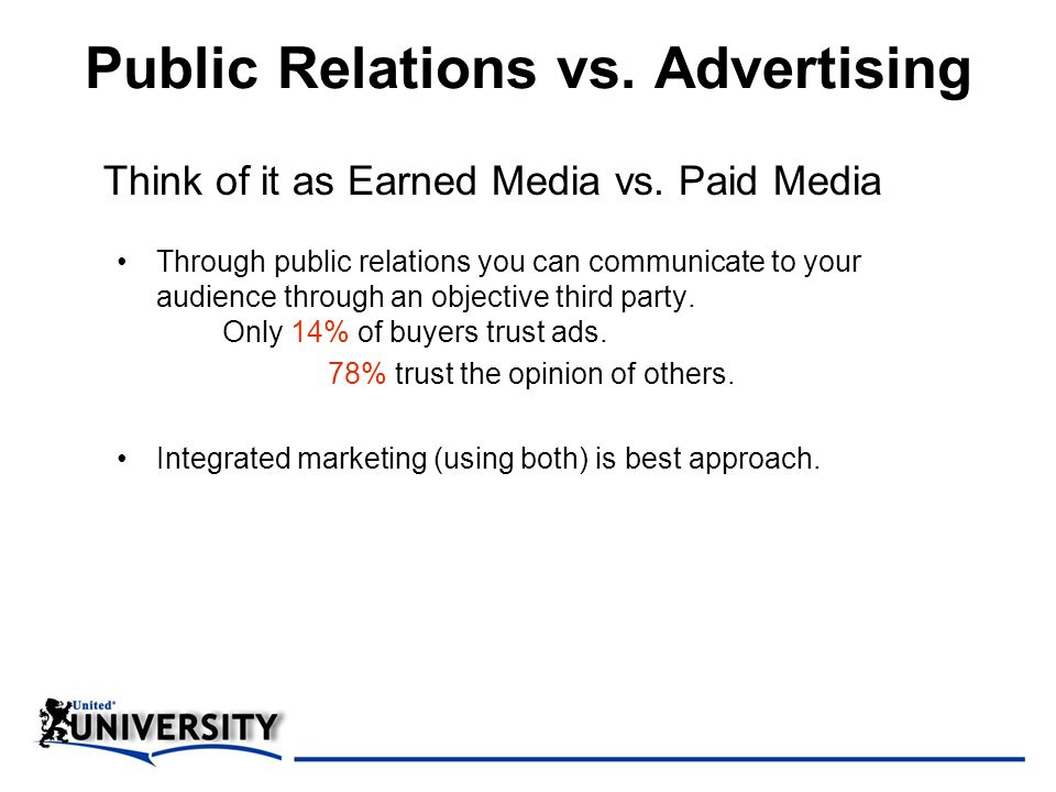 Public Relations vs. Advertising