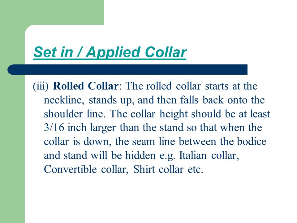Set in / Applied Collar