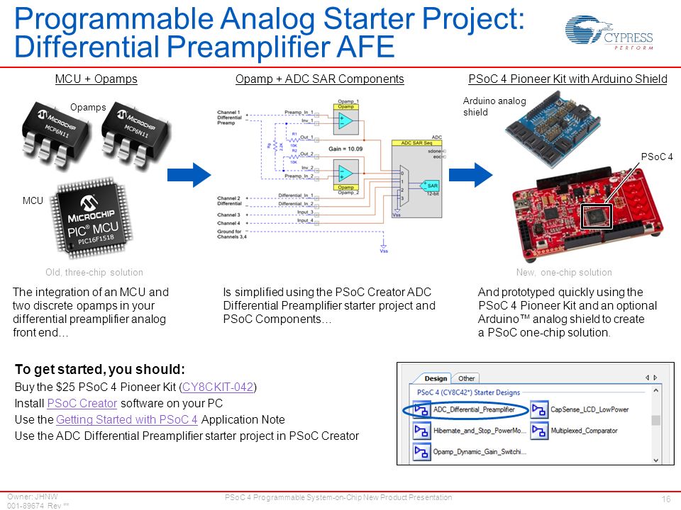 Programmable Analog Starter Project: Differential Preamplifier AFE