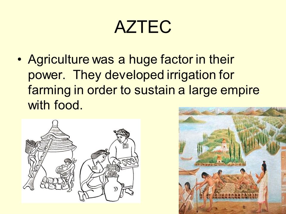 AZTEC Agriculture was a huge factor in their power.