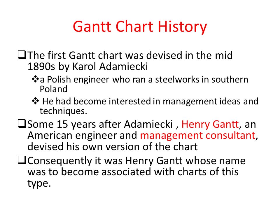 Karol Adamiecki Gantt Chart