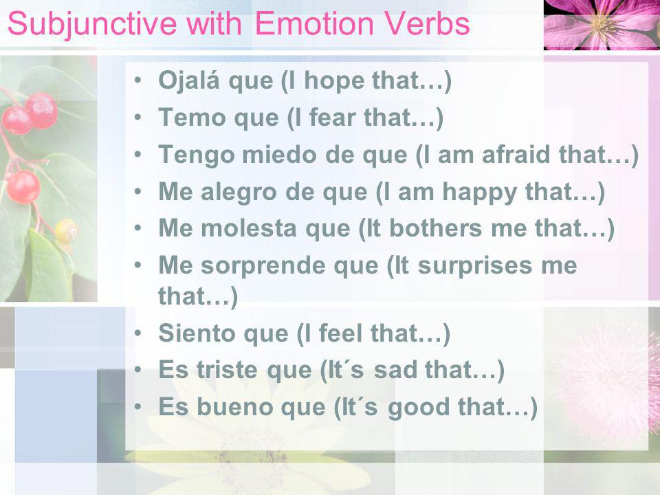 Subjunctive with Emotion Verbs