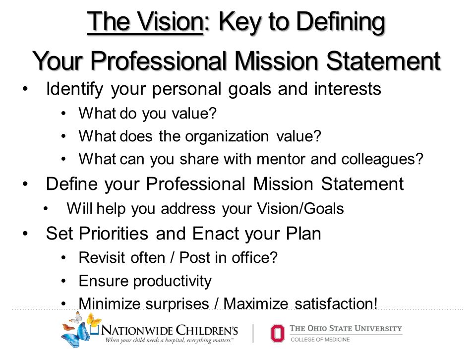 The Professional Mission Statement Defining Your Career