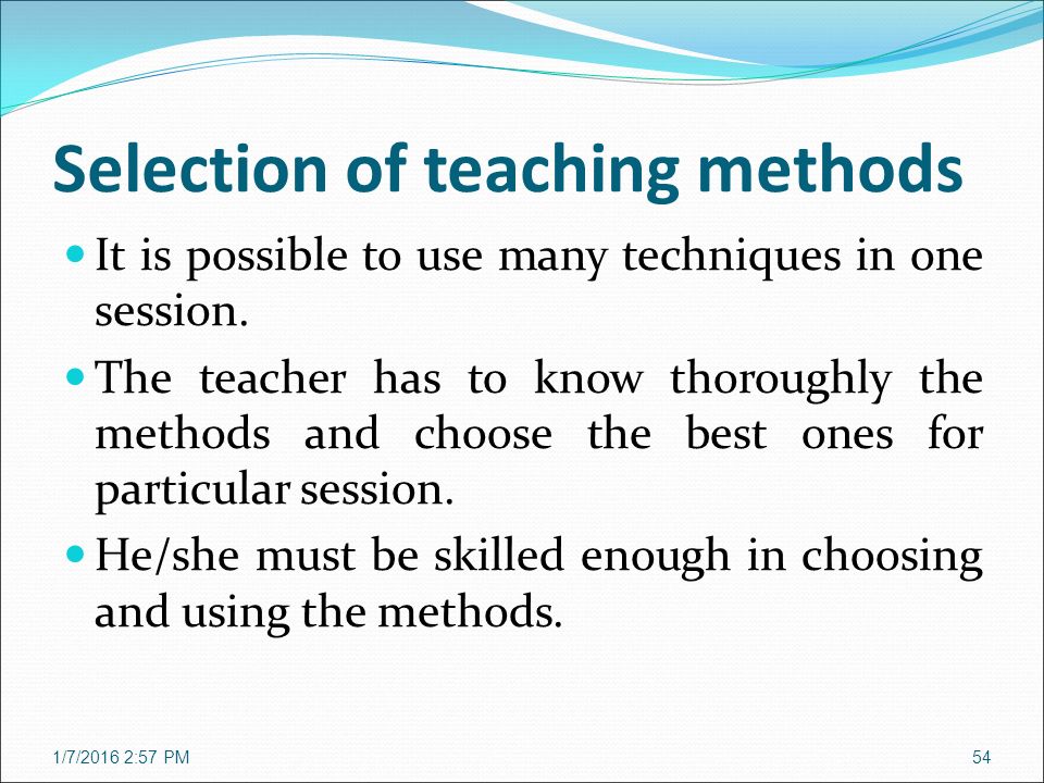 Adult instructional methodology