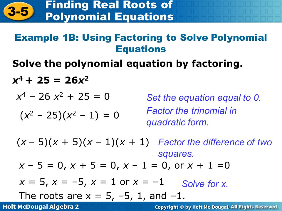 Finding Real Roots Of Polynomial Equations Ppt Download