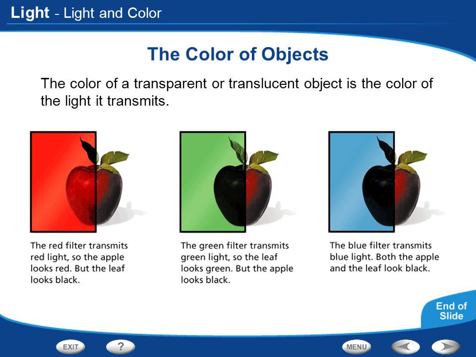 The Color Of An Opaque Object Is The Same As The Light That Is