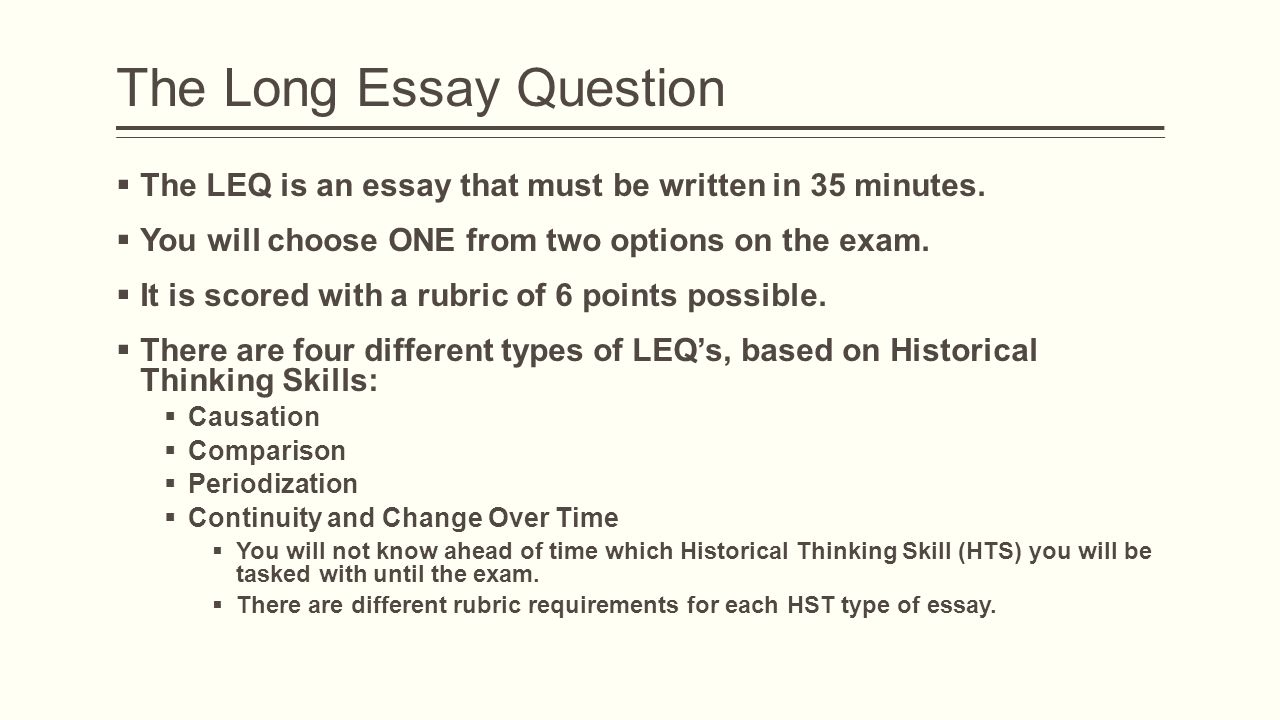 How to write the Long essay question - ppt video online download