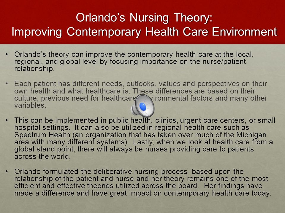 Orlando’s Nursing Theory: Improving Contemporary Health Care Environment