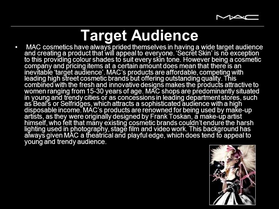 target market for cosmetics