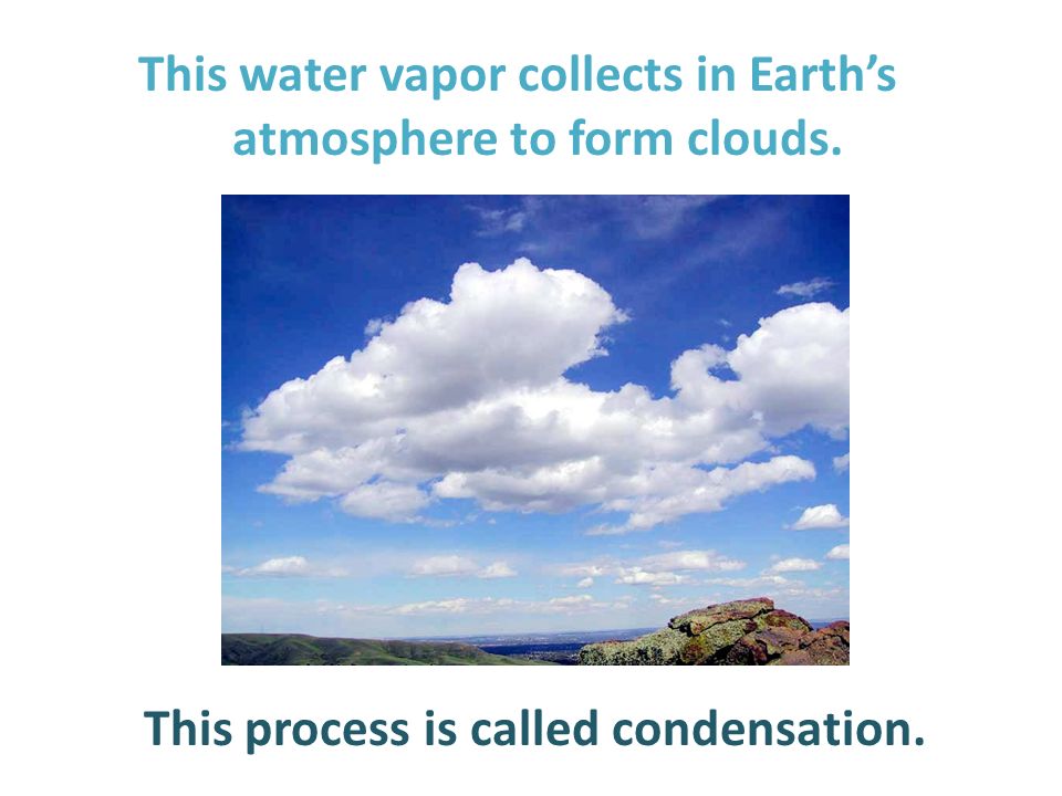This water vapor collects in Earth’s atmosphere to form clouds.