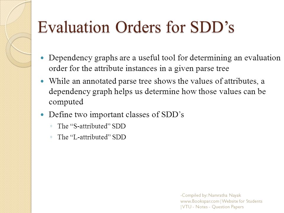Evaluation Order For SDD - GeeksforGeeks