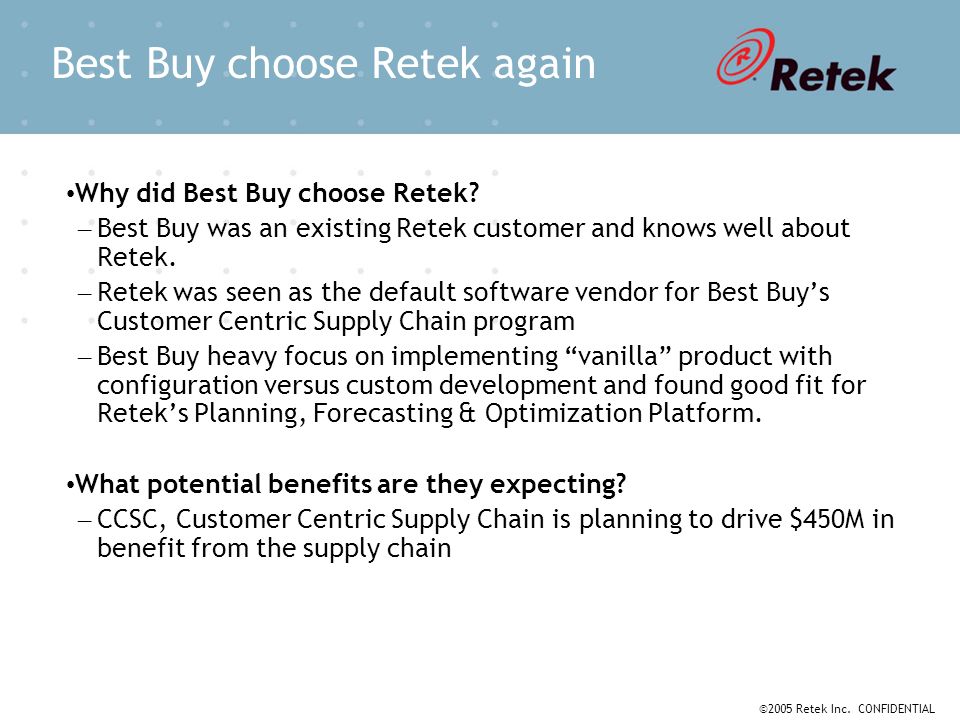 Best Buy choose Retek again
