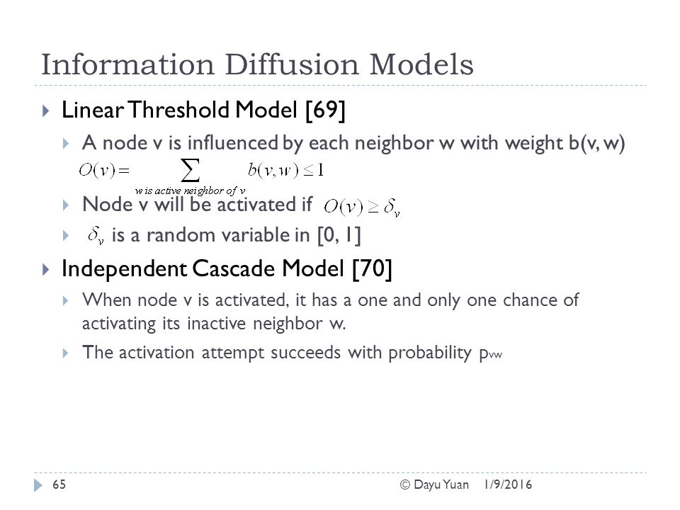 Information Diffusion Models