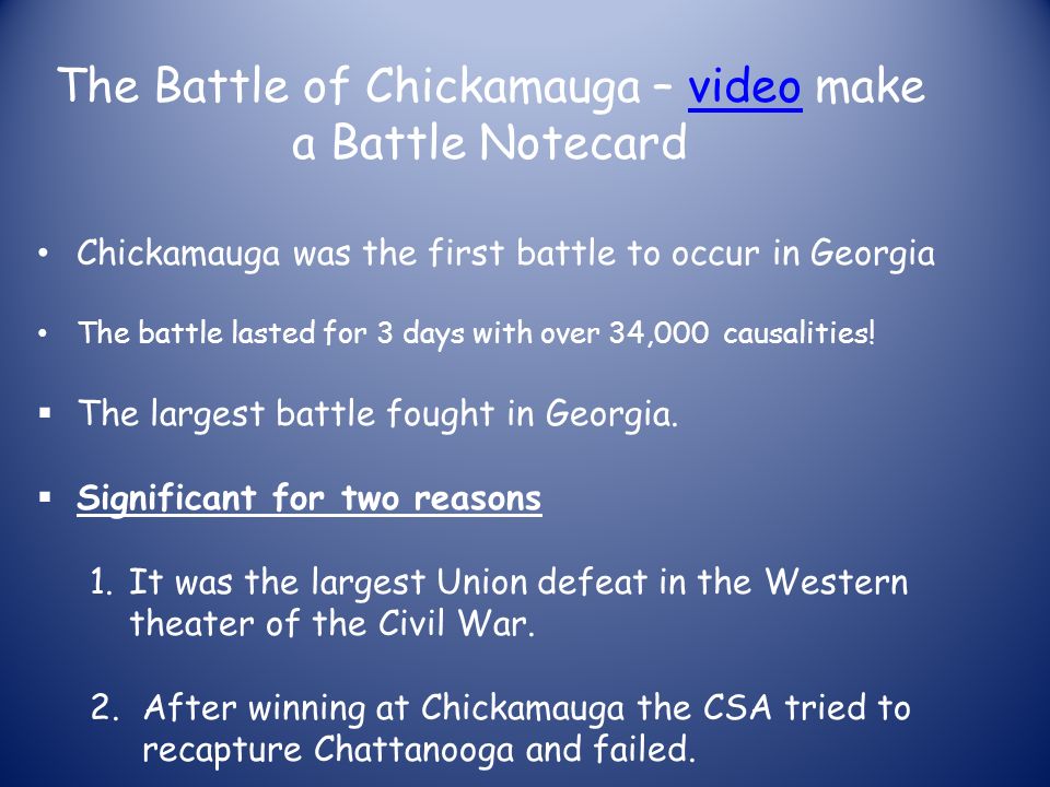 battle of chickamauga video