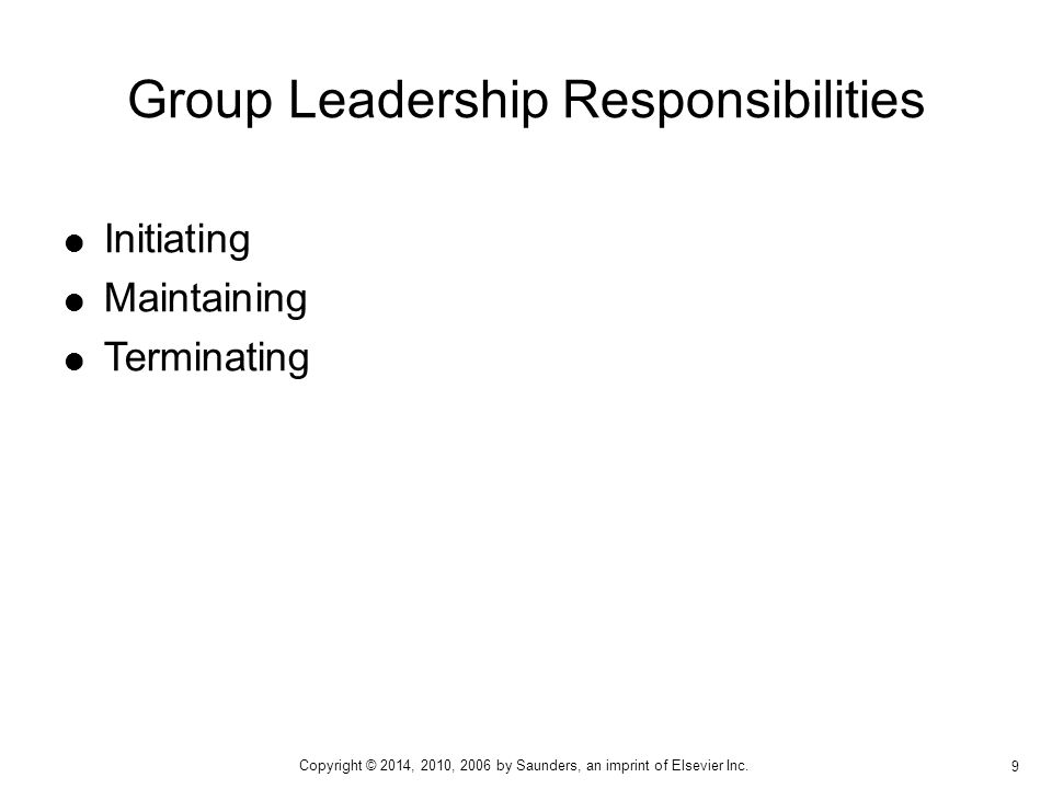 Group Leadership Responsibilities