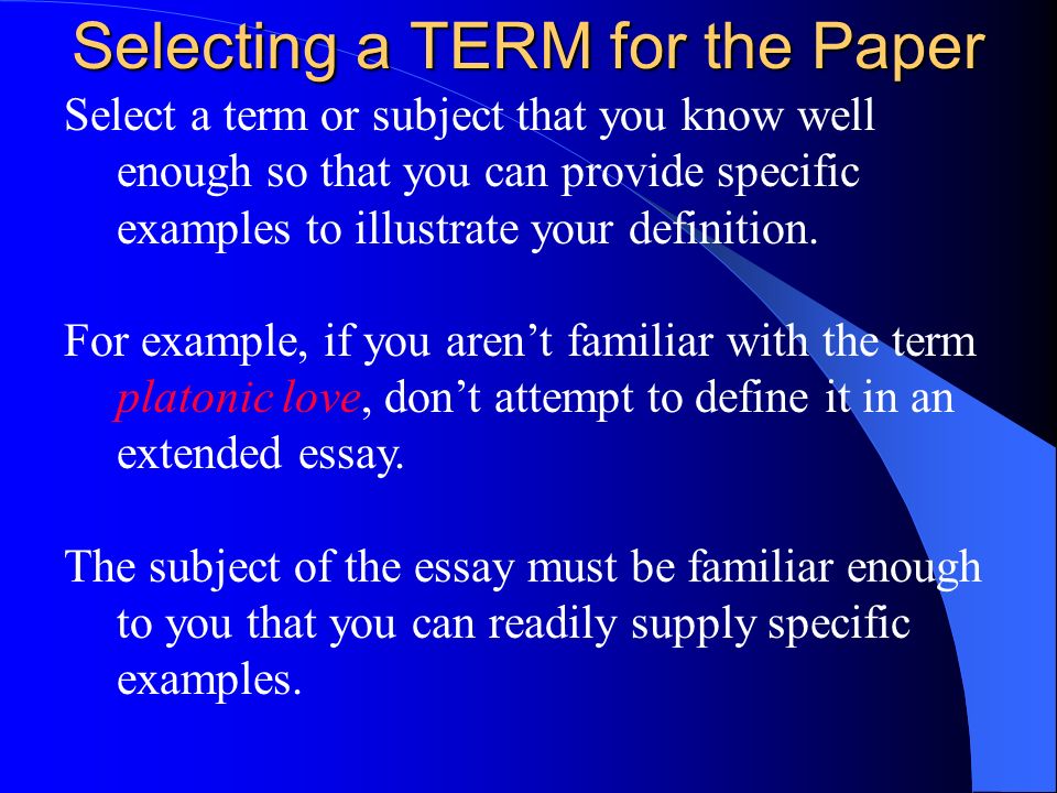 define term paper