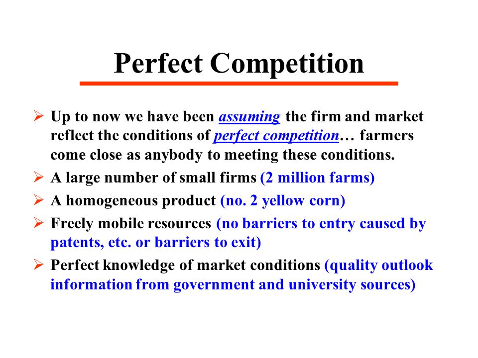 perfect market and imperfect market