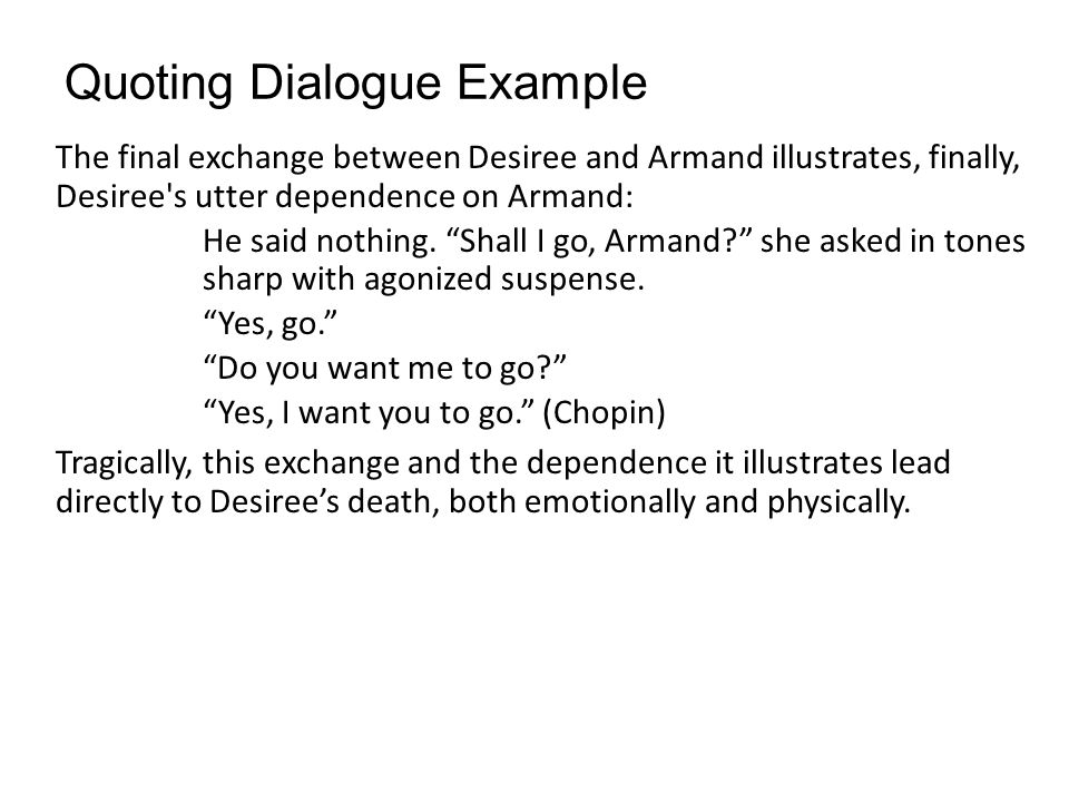 how to quote dialogue example