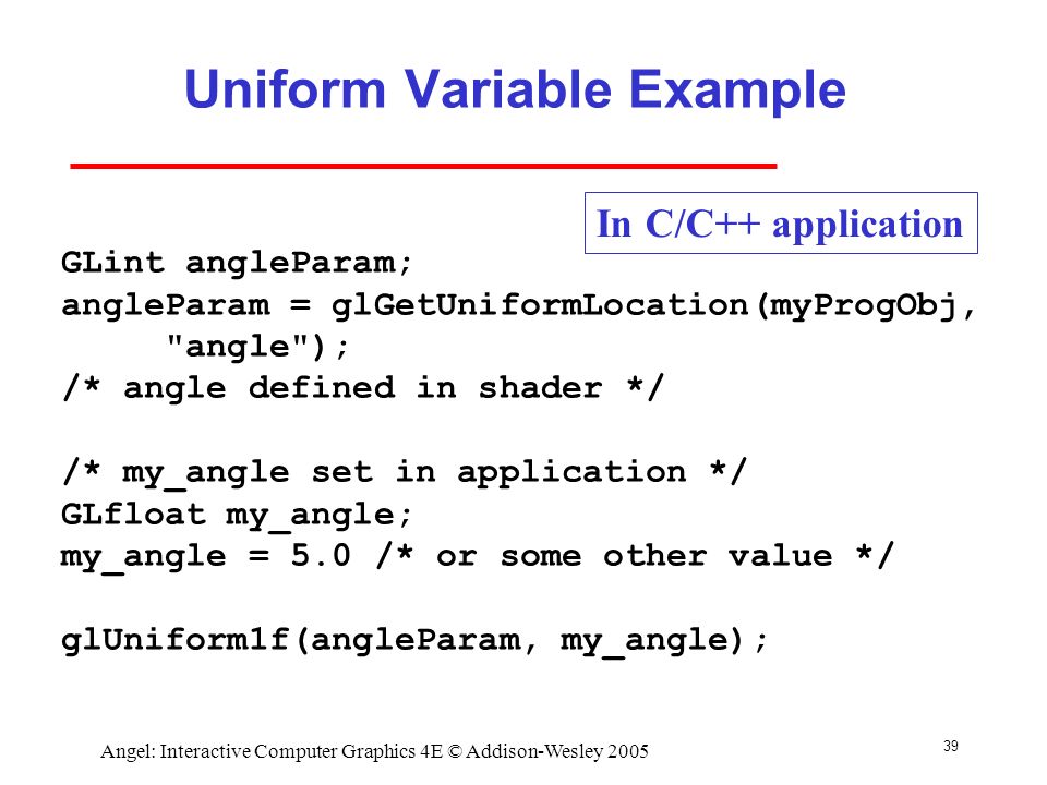 Uniform Variable Example