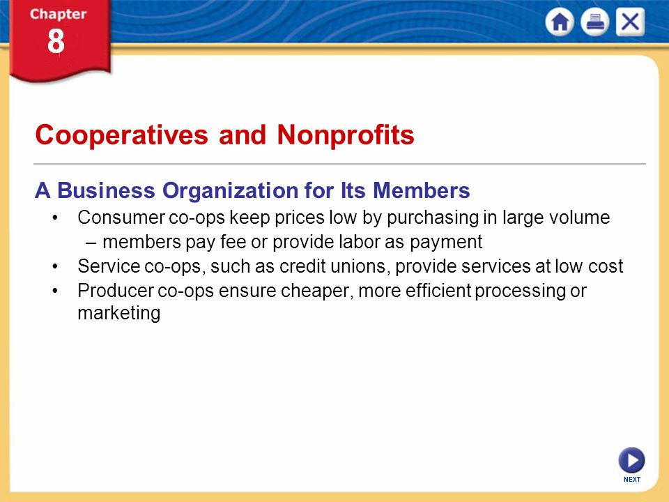Cooperatives and Nonprofits