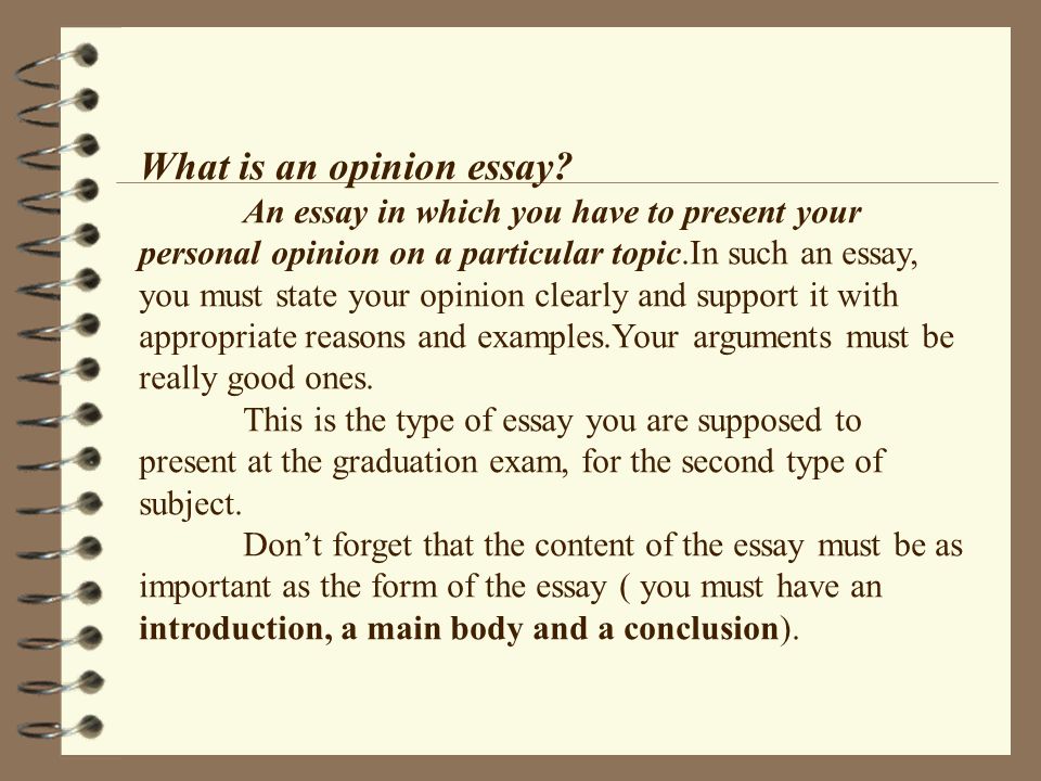 План написания opinion essay