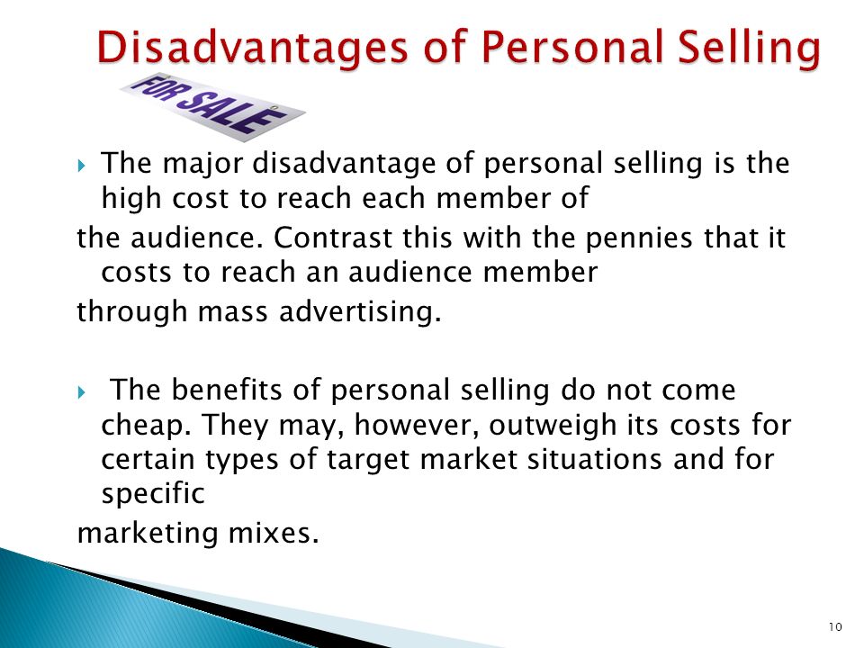 disadvantages of personal selling