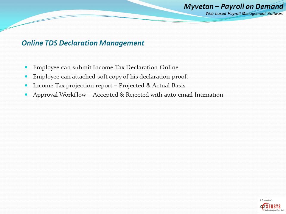 Online TDS Declaration Management