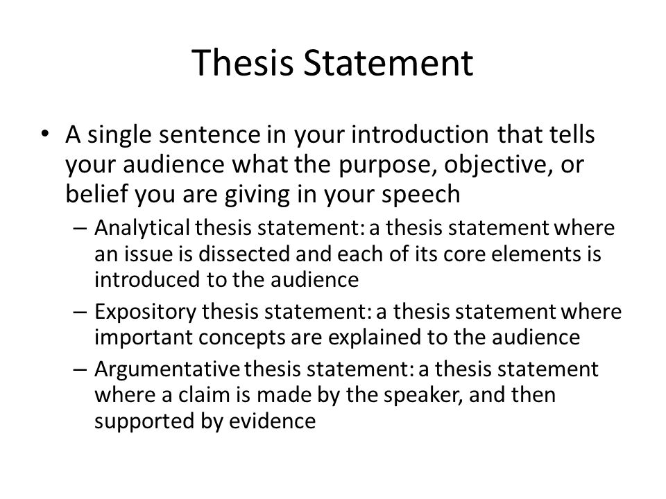 how to write a thesis for a speech
