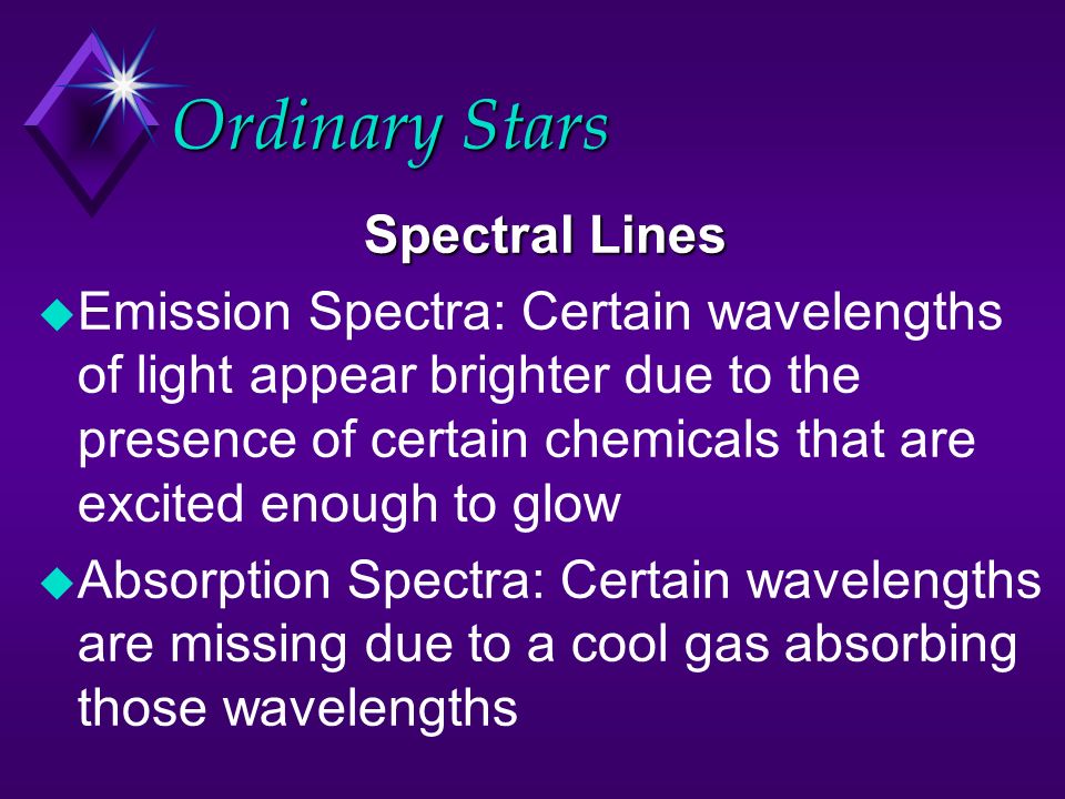 Ordinary Stars Spectral Lines