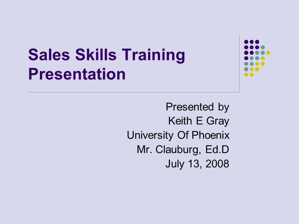Sales Skills Training Presentation
