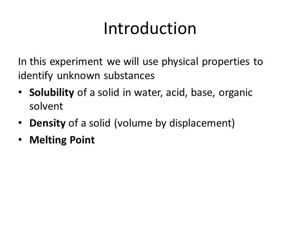 how can solubility be used to identify an unknown substance