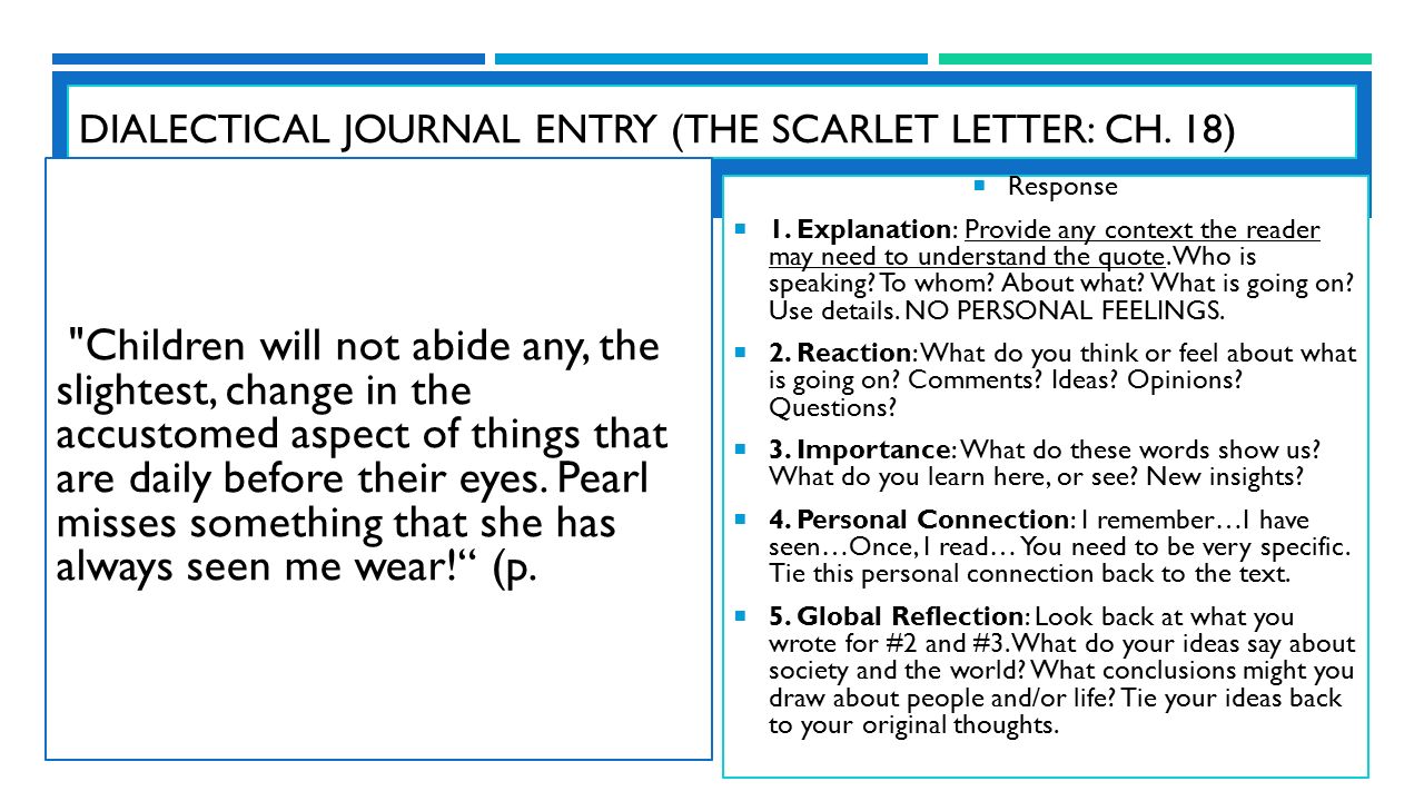 scarlet letter dialectical journal