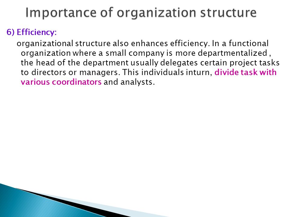 importance of organizational structure