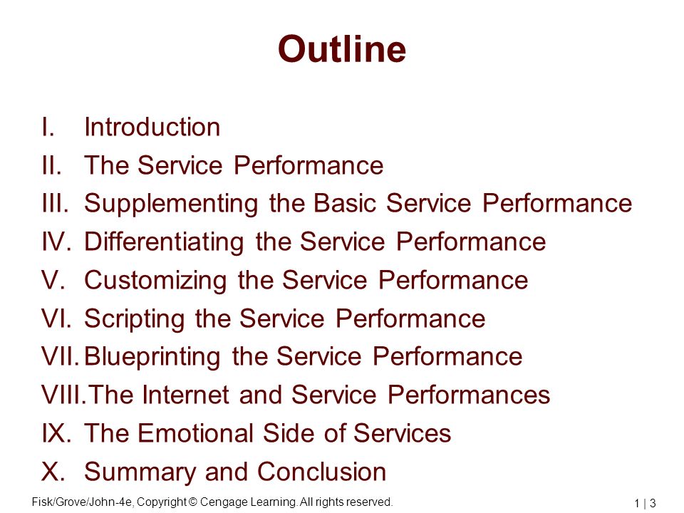 Outline Introduction The Service Performance