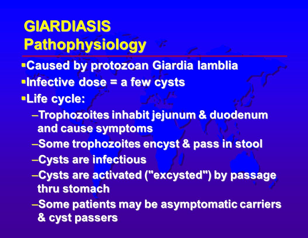 giardiasis epe dyskinesia esetén)
