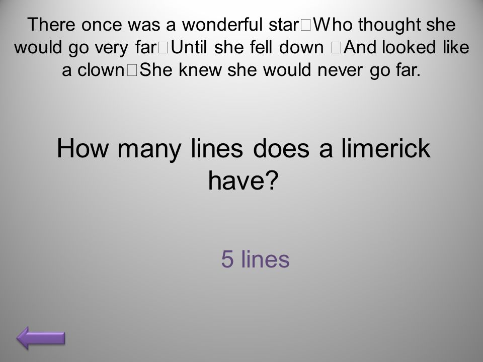 How many lines does a limerick have