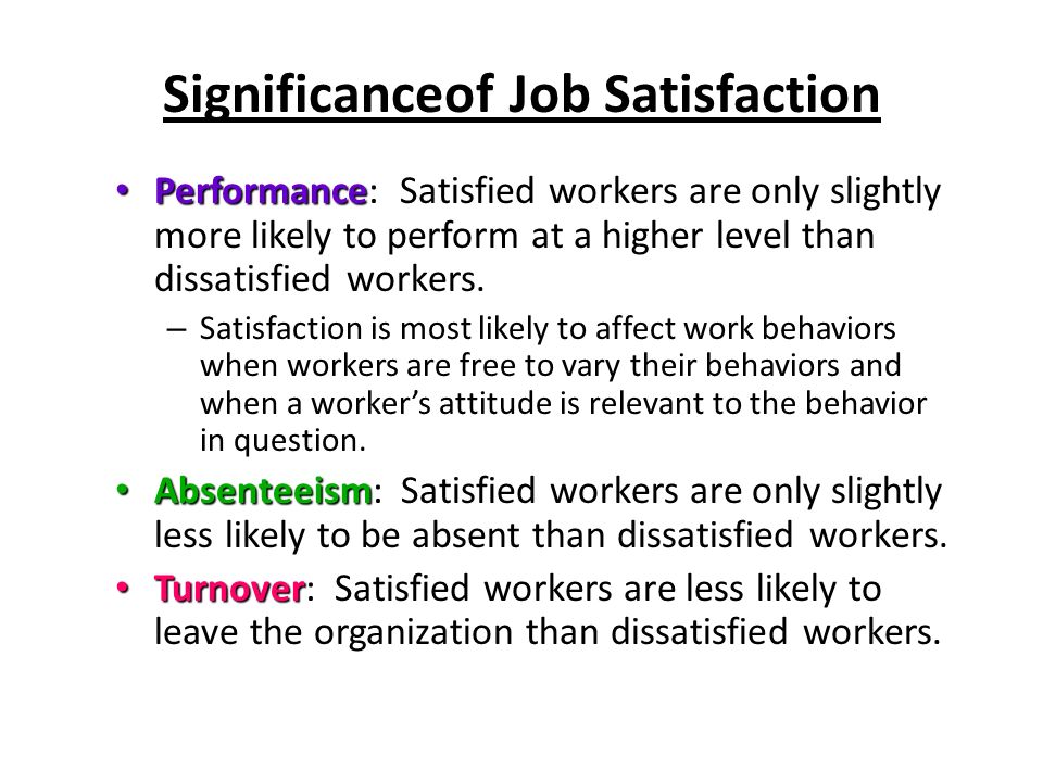meaning and definition of job satisfaction