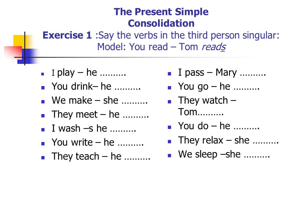 Present simple writing tasks