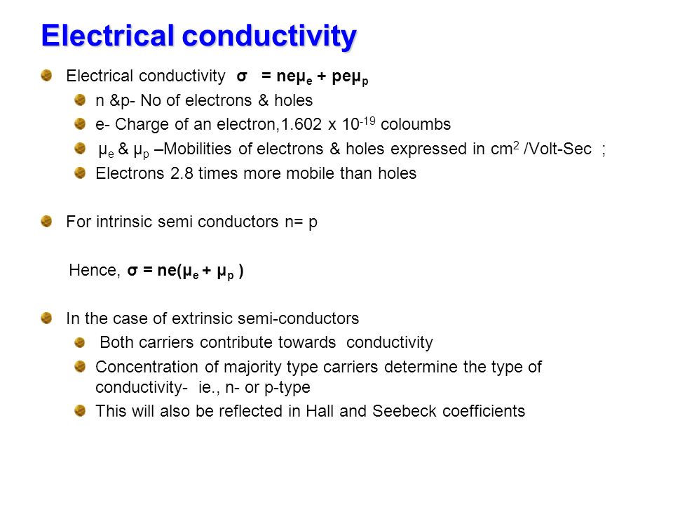 Electrical conductivity
