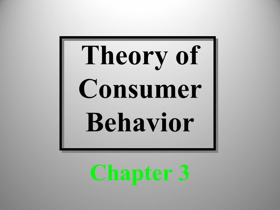 Theory of Consumer Behavior