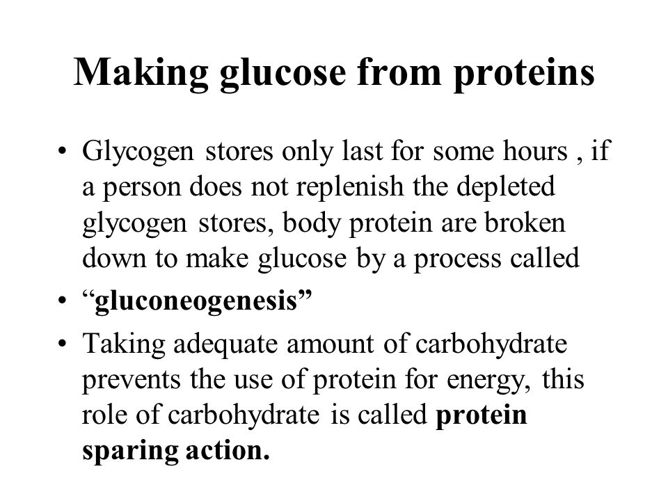 Making glucose from proteins