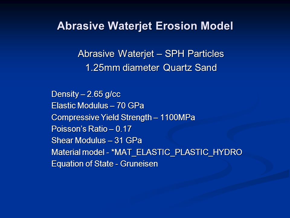 Abrasive Waterjet Erosion Model